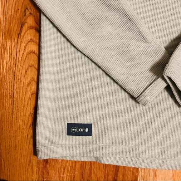 Janji Mens Small Waffleloft Long Sleeve Cozy Daily Running Layer Shirt in Dune - Picture 2 of 7